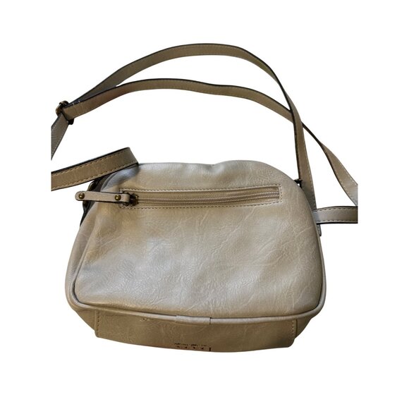 B.O.C. Embossed Ivory Faux Leather Mini Crossbody Bag With Adjustable Strap & Zi - Picture 4 of 6